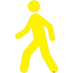 RS PRO PVC Floor Sticker Pedestrians Sign With Pictogram Only Text, 800 x 450mm