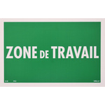 Penta Plastic Green Safe Conditions Sign, Zone de Travail, French