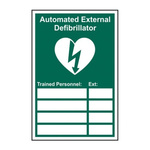 Spectrum Industrial Vinyl Green/White Safe Conditions Sign, Automated External Defibrillator, English
