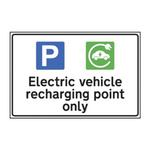 Spectrum Industrial PVC Black, White Safe Conditions Sign, Electric Vehicle Charging Point, English