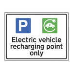 Spectrum Industrial Aluminium Black, White Safe Conditions Sign, Electric Vehicle Charging Point, English