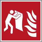 Polyester Fire Safety Sign, None With Pictogram Only Text Self-Adhesive