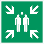Brady Laminated Polyester B-7541 Mandatory Safety Evacuation Assembly Point Sign