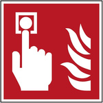 Polyester Fire Safety Sign, None With Pictogram Only Text Self-Adhesive