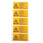 Idento Yellow PVC Safety Labels, ACHTUNG! Nur nach Ausschalten des Hauptschalter öffnen. ATTENTION! Only open after