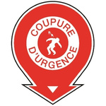 Brady PET Mandatory Emergency Stop Sign With French Text