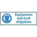 Brady PET Mandatory Ear Protection Sign With French Text