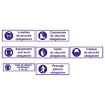 Brady PET Mandatory Foot Protection Sign With French Text