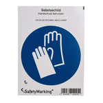Wolk PVC Mandatory Hand Protection Sign With Pictogram Only Text