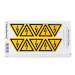 Wolk Yellow Foil Safety Labels, Warning For Dangerous Electrical Voltage-Text 50 mm x 46mm