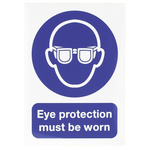 RS PRO Vinyl Mandatory Eye Protection Sign With English Text