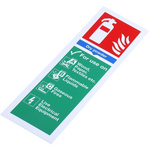 Plastic Fire Safety Sign, Materials extinguisher can be used on With English Text Self-Adhesive