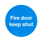 Plastic Fire Safety Sign, Fire door keep shut With English Text