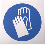 RS PRO Vinyl Mandatory Hand Protection Sign With Pictogram Only Text