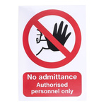 Vinyl No Unauthorised Access Prohibition Sign, No Admittance-Sign, English