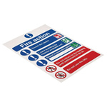 Vinyl Fire Safety Sign, Fire Action Instructions With English Text Self-Adhesive