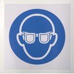 RS PRO Vinyl Mandatory Eye Protection Sign With Pictogram Only Text