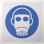 RS PRO Vinyl Mandatory Respiratory Protection Sign With Pictogram Only Text