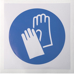 RS PRO Vinyl Mandatory Hand Protection Sign With Pictogram Only Text