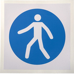 RS PRO Vinyl Mandatory Use This Walkway Sign With Pictogram Only Text