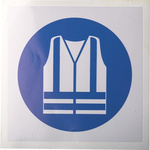 RS PRO Vinyl Mandatory High Visibility Clothing Sign With Pictogram Only Text