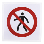 Vinyl No Pedestrians Prohibition Sign, None