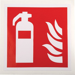 Vinyl Fire Safety Sign,  With Pictogram Only Text Self-Adhesive