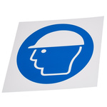 RS PRO Plastic Mandatory Head Protection Sign With Pictogram Only Text