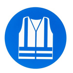 RS PRO Plastic Mandatory High Visibility Clothing Sign With Pictogram Only Text