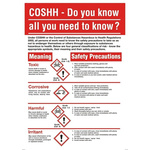 COSHH Safety Wall Chart, PP, English, 600 mm, 420mm
