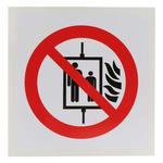 Vinyl Fire Safety Sign,  With Pictogram Only Text Self-Adhesive