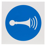 RS PRO Plastic Mandatory Sound Horn Sign With Pictogram Only Text