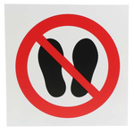 Plastic Do Not Walk or Stand Here Prohibition Sign, None