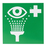 RS PRO Vinyl Green/White Eyewash Station Label, H100 mm W100mm