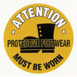 RS PRO PVC Mandatory PROTECTIVE FOOTWEAR MUST BE WORN Sign With English Text