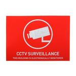 ABUS Security-Center Red/White Surveillance Sticker, CCTV Surveillance-Text, English, CCTV, 52.5 mm x 74mm