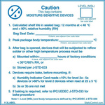 SCS Blue Paper ESD Label, Moisture Sensitive Caution Label-Text 102 mm x 102mm