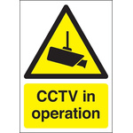 RS PRO Polypropylene Security Label, CCTV Sign, English, 210 mm x 148mm