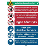 Safety Wall Chart, Polypropylene B-7527, Norwegian, 371 mm, 262mm