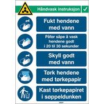Safety Wall Chart, Polypropylene B-7527, Norwegian, 371 mm, 262mm