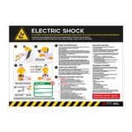Electrical Shock Safety Poster, PVC, English, 420 mm, 594mm