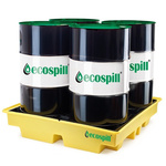 Ecospill Ltd Polyethylene 4 Drum Spill Pallet for Industrial Storage, 230L Capacity