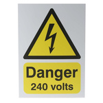 RS PRO Electrical Hazard Warning Sign (English)