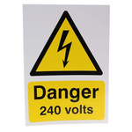 RS PRO Electrical Hazard Warning Sign (English)