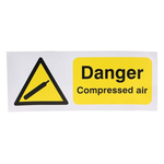 RS PRO Self-Adhesive General Hazard Hazard Warning Sign (English)