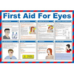 First Aid for Eyes Treatment Guidance Safety Poster, Semi Rigid Laminate, English, 420 mm, 590mm