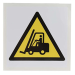 RS PRO Self-Adhesive Fork Lift Hazard Hazard Warning Sign