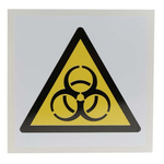 RS PRO Self-Adhesive Biological Hazard Hazard Warning Sign