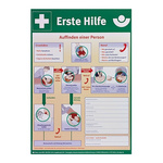First Aid Safety Poster, Plastic, German