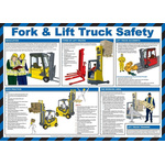 Fork and Lift Truck Safety Guidance Safety Poster, Semi Rigid Laminate, English, 420 mm, 590mm